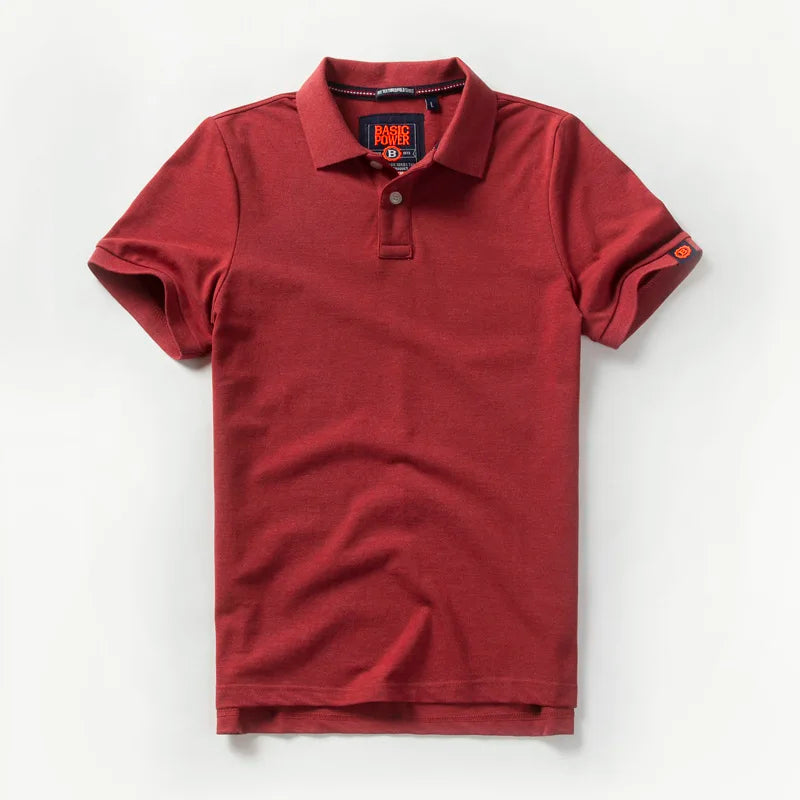 Summer Waed Ort Sve Men'S Irt Casual Vintage Brand Turn-Down Collar T-Irt Breathable Cotton Polyester Blend