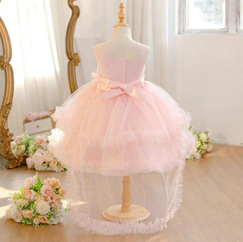 HETISO Baby Girls Princess Dress Summer Tulle Sleeveless Kids Wedding Birthday Party Performance Gown Costumes For Kids