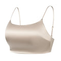 Birdtree 19MM 93% Silk 7% Spandex Solid Bra,Women Satin 3/4 Cup U-shaped Back Soft Breathable Sling Underwear A59124JF