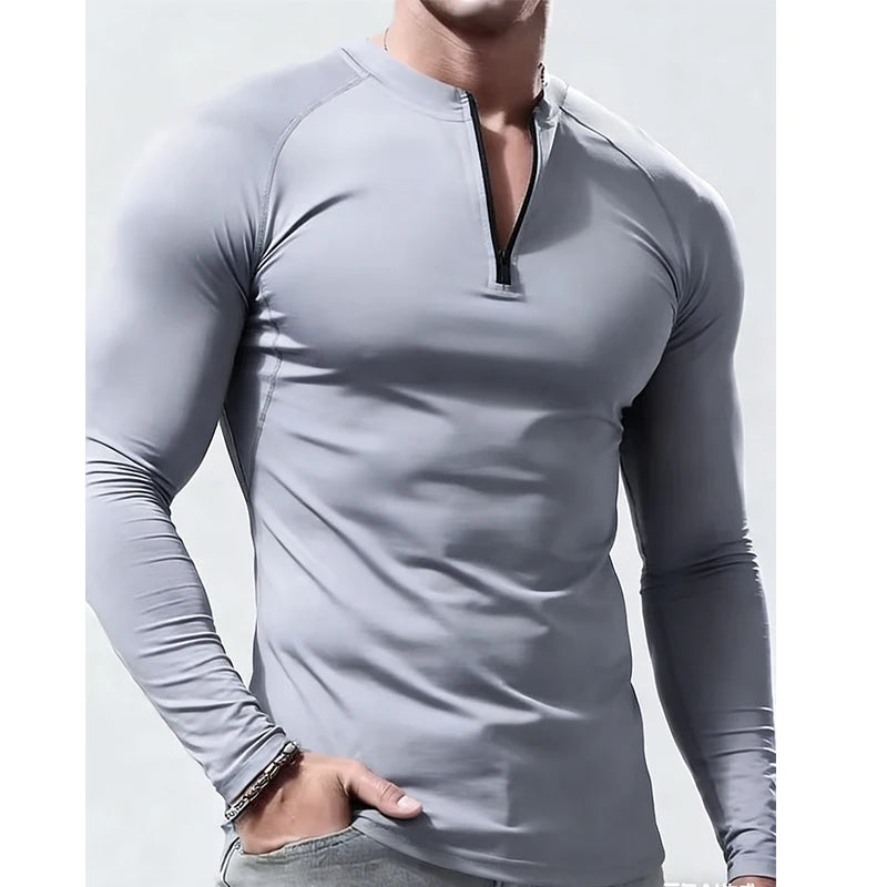 Men's Long Sleeve Compression T-Shirt - Stretchable Athletic Tee