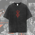New Arrival Mens Clothes Tee Shirt Homme Graphic T-Shirts Men Tshirt for Men Ropa Hombre Washed Anime Berserk Baggy Camisetas
