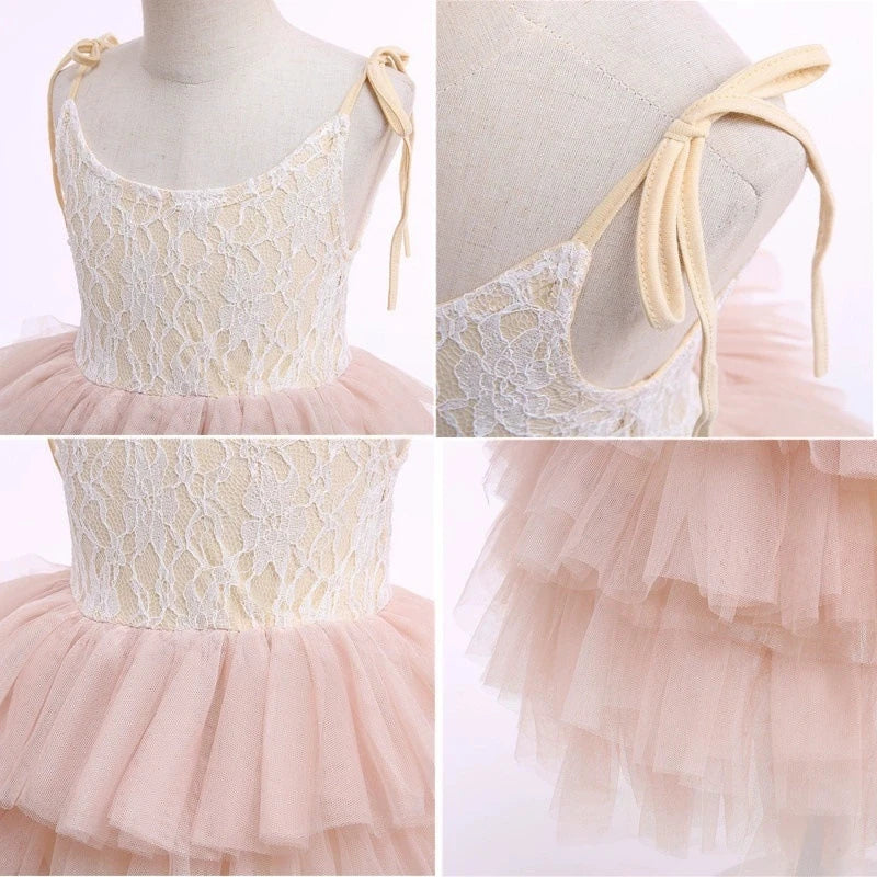 2025 Summer New Girls TUTU Dress Girls Princess Dress Girls Mesh Patchwork Cake Dress Children Clothing
