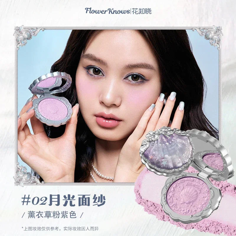 Flower Knows Shells Jewel Collection Embossed Silk Satin Blusher 5g