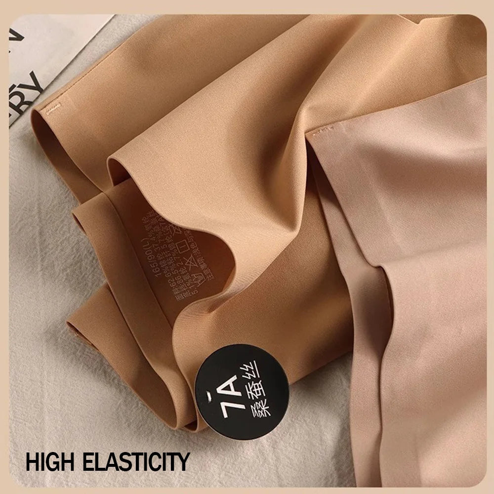 6pcs Seamless Mulberry Silk Panties Women's Ultra-thin Underwear Sexy High-elastic Soft Breathable Female Daily Panties