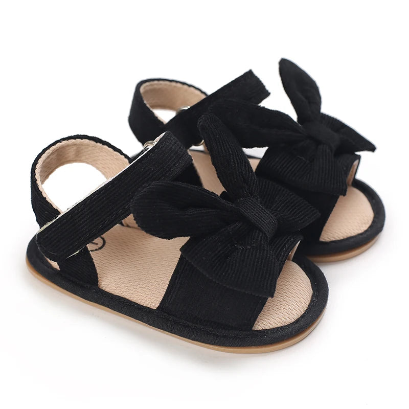 Baby Girls Butterfly Bow Pre-Walker Sandals - Soft Summer Footwear