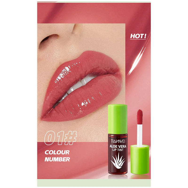 6-Piece Lip Gloss Oil Set,Aloe Vera Liquid Lipstick, Long-Lasting Moisturizing Smudge-Proof Lips Tint ,Non-Sticky Cosmetics