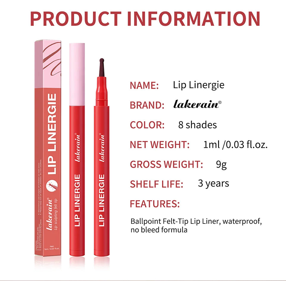 Waterproof Lip Liner Stain Lip Lingerie Long Lasting 8 Colors Transfer Proof Smudge Resistant Color No Bleed Formula  Cosmetics