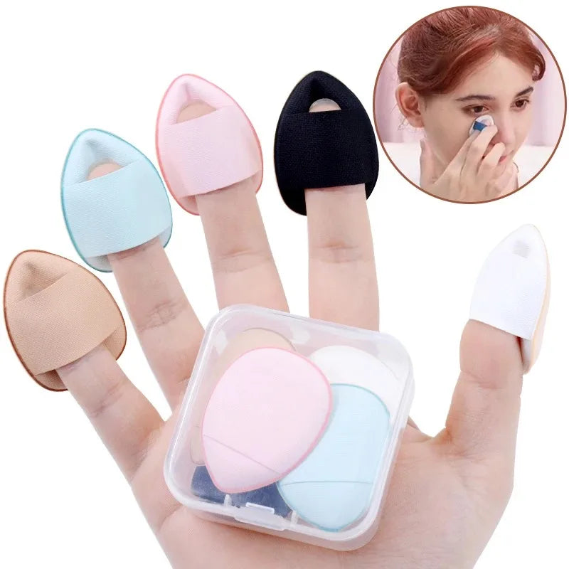1/6/10Pcs Mini Finger Puff Foundation Small Air Cushion Powder Sponge Face Concealer BB Cream Cosmetic Applicator Makeup Tools
