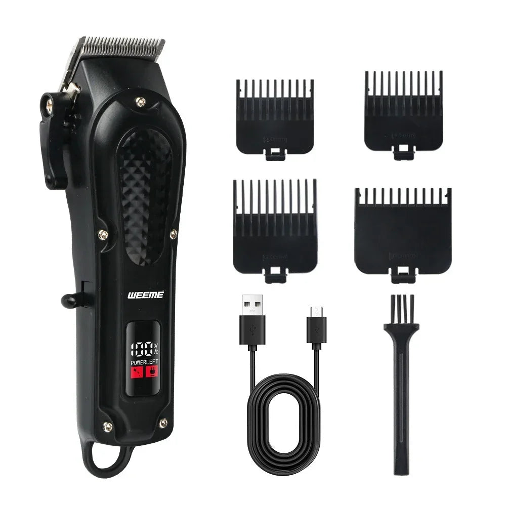 Vintage Men's Electric Hair Clipper Rechargeable Beard Trimmer with Foot Hair Trimmer Kit USB Fast Charging Hair Clipper
