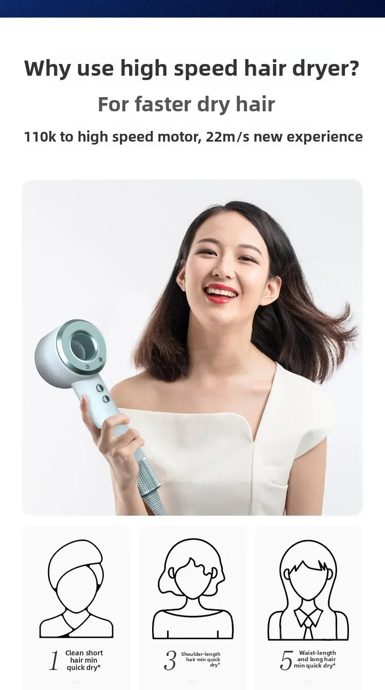 2026 New Professional Anion 5 in 1 Professional Hair Dryer Bladeless Temperature Control Lightweight for Smooth Hair Styling