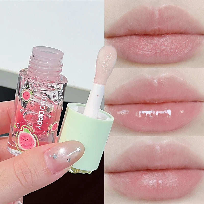 Guava Peach Lip Oil Plump Moisturizing Non-sticky Hydrating Lip Gloss Long-lasting Clear Liquid Lip Balm Make Up Korean Beauty