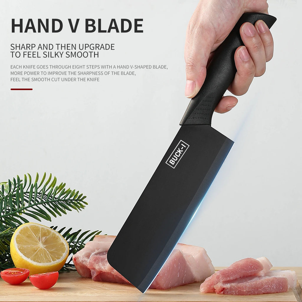 Juego de cuchillos de cocina de 3/5 piezas, juego de cuchillos de acero negro de alta calidad, cuchillos de regalo de acero inoxidable, utensilios de cocina para el hogar
