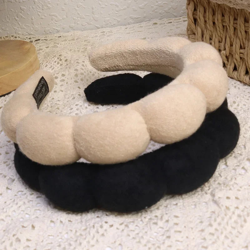 Fashion Microfiber Washing Wristbands Scrunchies Puffy Headband Spa Bubble Headband For Washing Face Makeup Shower Skincare