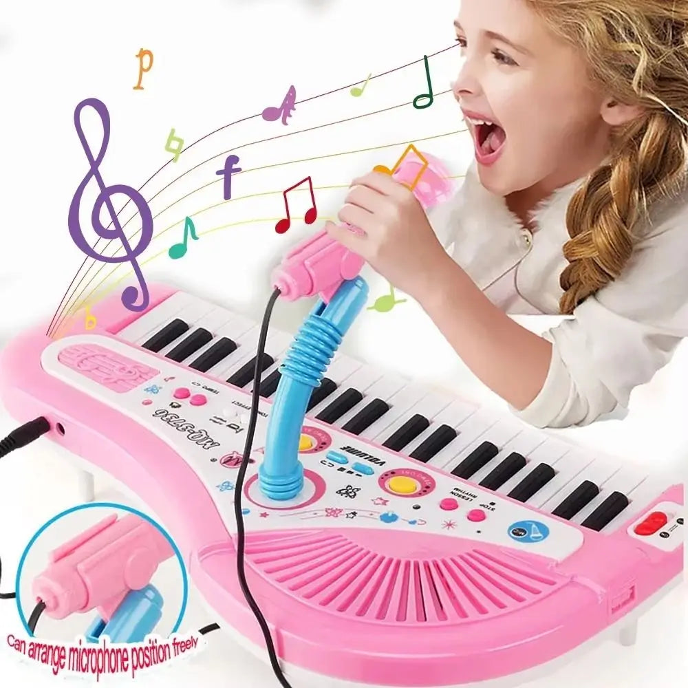 Plastic 37 Key Piano Musical Simulation with Microphone 37 Key Electronic Keyboard Learning Musical Instruments