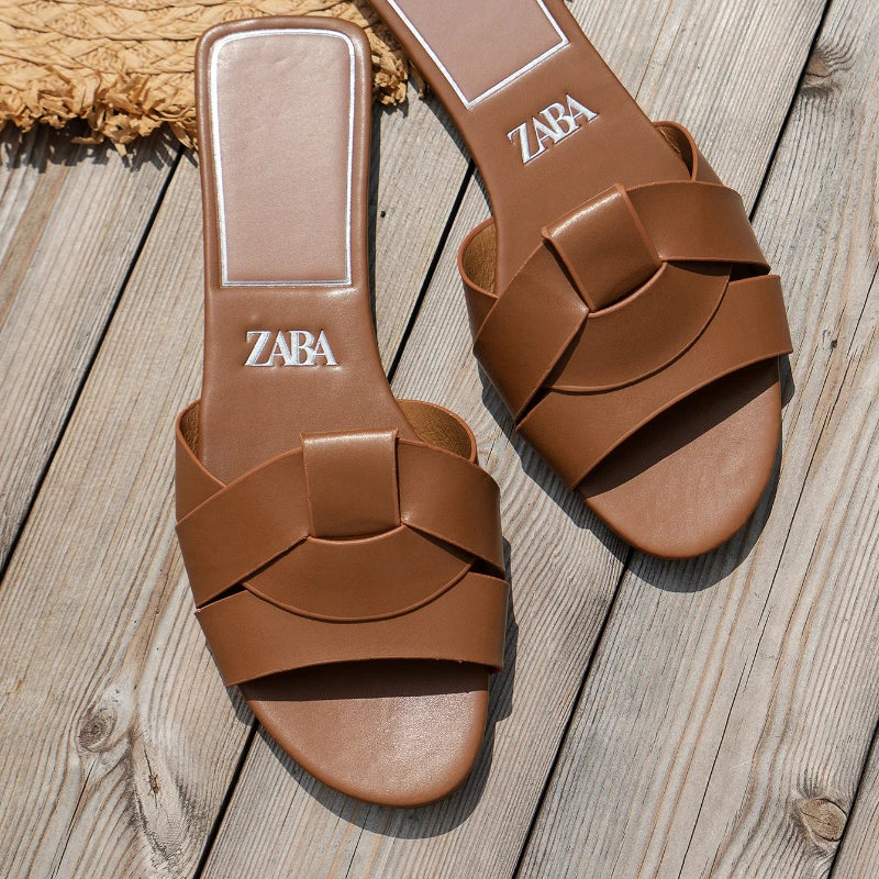 NAZSQ Women's Solid Color Fashion Slides - Summer Casual Flat Slippers