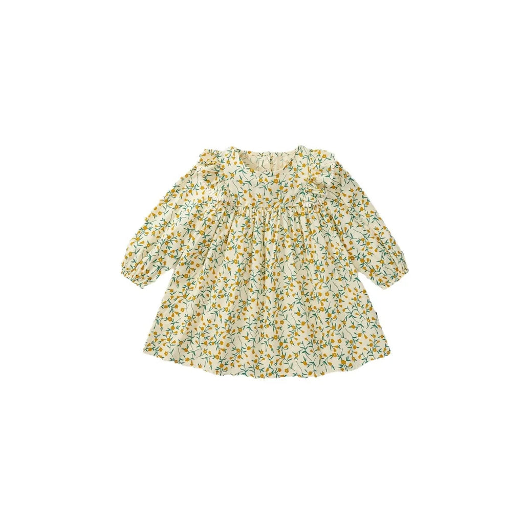 Children Girl Vintage Dress Spring Autumn Lace Turn Down Collar 2-8Y Princess Dress Fragment Flower Long Sleeve Baby Girls Dress