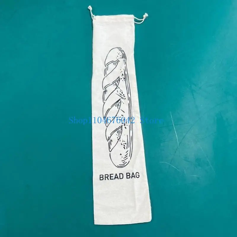 652F Bolsas de Lino Prácticas con Cordón para Pan Envasado Sostenible y Transpirable Perfectas para Pan, Frutas y Aperitivos