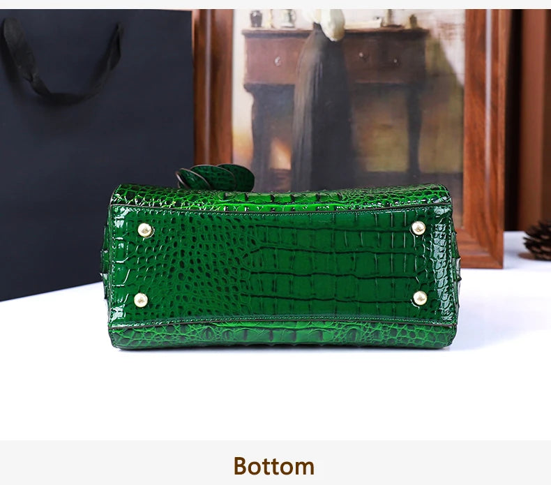 Crocodile Pattern High-End 2025 New Retro Fashion Handbag, Large-Capacity Texture, Single-Shoulder Crossbody Bag, Pillow Bag