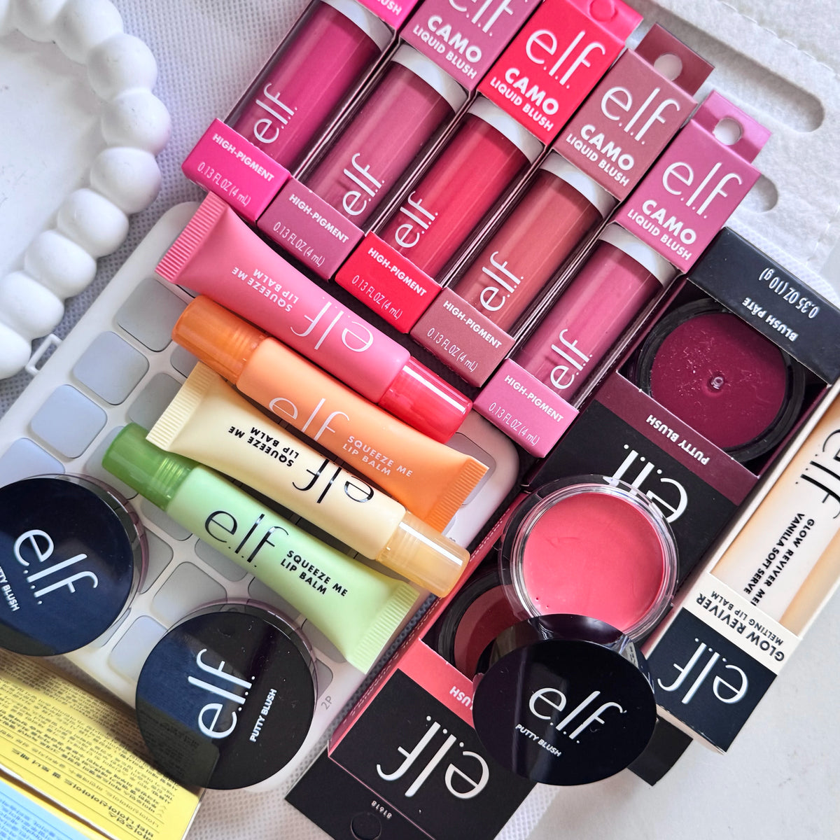 Elf Fruit Flavor Lip Gloss Power Grip Primer Cream Blush Lip&Cheek Liquid Powder Blusher Contour Air Cushion Stick Brand Makeup