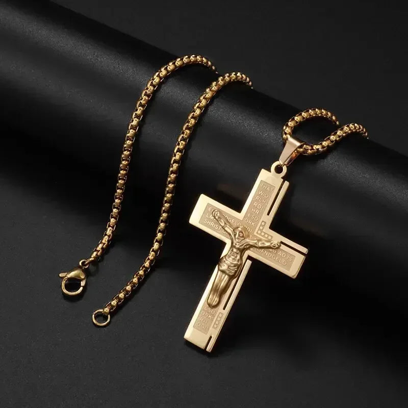 Christian Jesus Portrait Iced Out Necklace Pendant For Men And Women Cross Catholic Amulet Jewelry