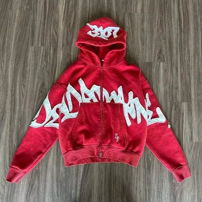 Y2K Camouflage Print Pullover Hoodie - Men's Oversized Streetwear