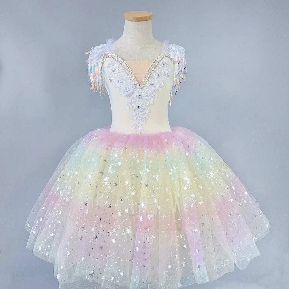 Kids Ballet Tutu Dress for Girls Performance Leotard Stage Costume Dance Wear Party Outfit Princess Fashion Children Clothing