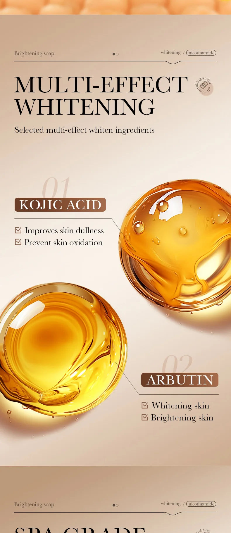 SADOER Niacinamide Arbutin Facial Soap - Moisturizing Brightening Bar
