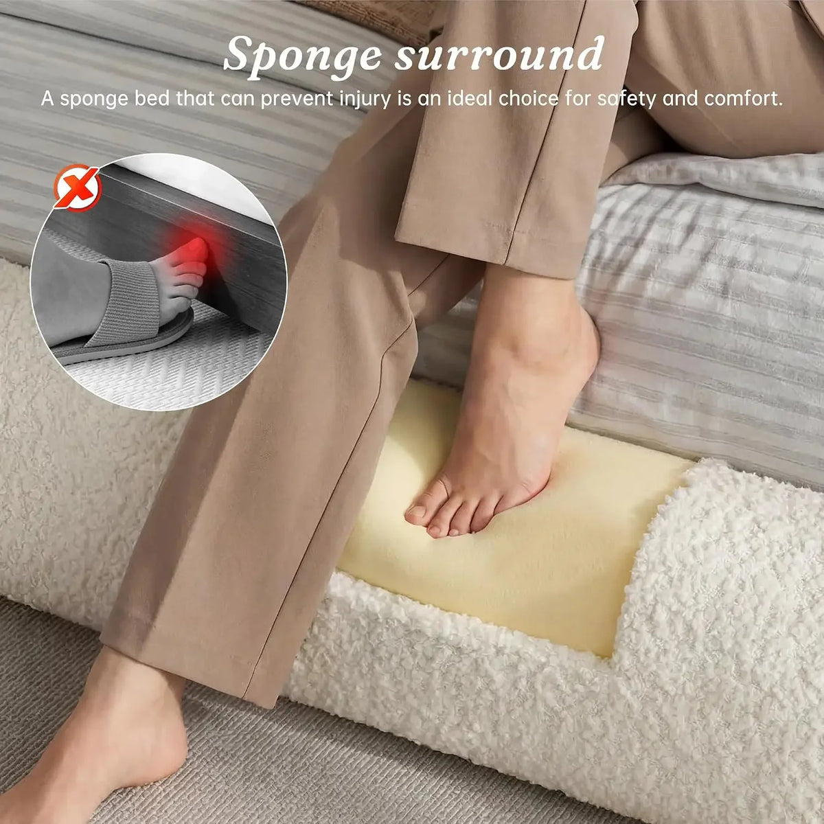Queen Size Cloud Bed Frame Anti Slip Bottom Noise Free Soft Corner Easy Assembly