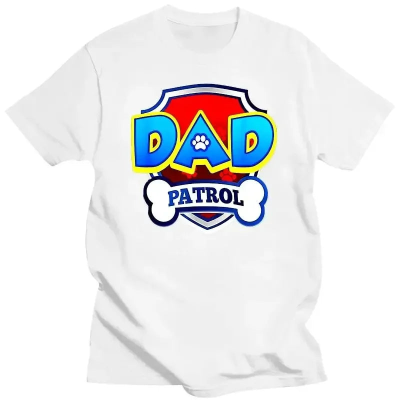 Large Size Mens Clothing Dad Patrol Shirt Dog Funny Birthday Black T-Shirt Size Birthday Tee Shirt