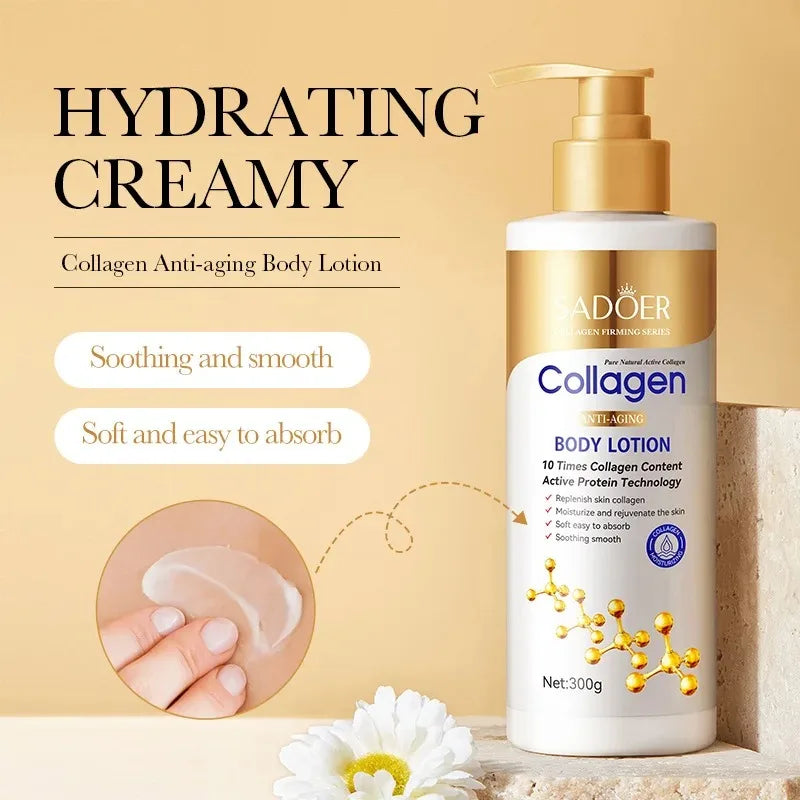 300G Sadoer Collagen Body Lotion Skin Care Moisturizing Hydrating Refreshing Body Care Moisturizing Skincare For Women'S Lotion