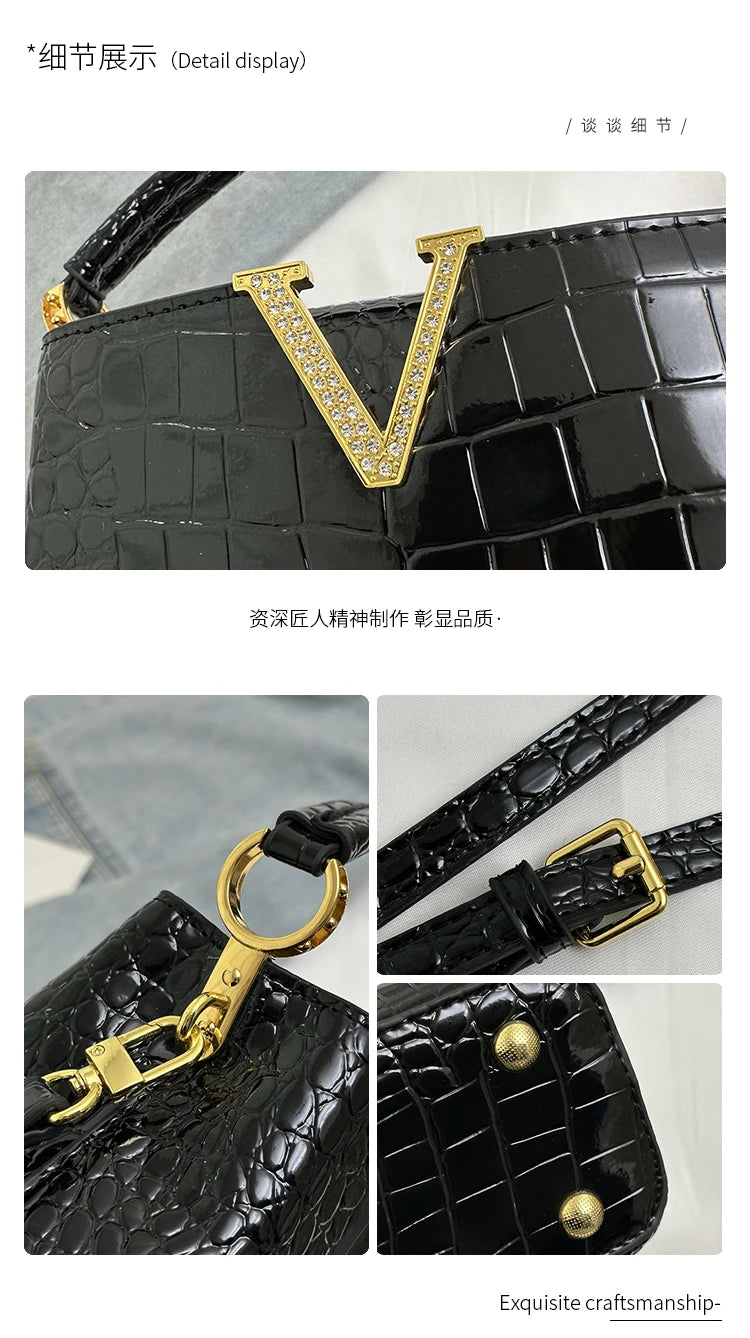 Mom' Bag Luxury Brand Ladies Messenger Bag In Leather - Famous Designer Elegant Tote Bag Popular Classic Design