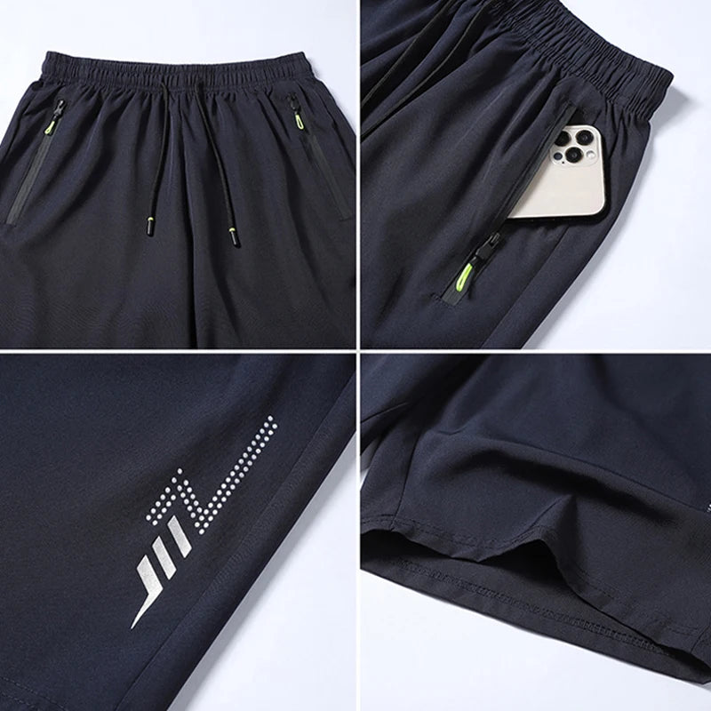 Quick-Drying Shorts Men Board Short Pants Summer Breathable Sports Shorts Men Casual Elastic Running Gym Fitness Men'S Shorts