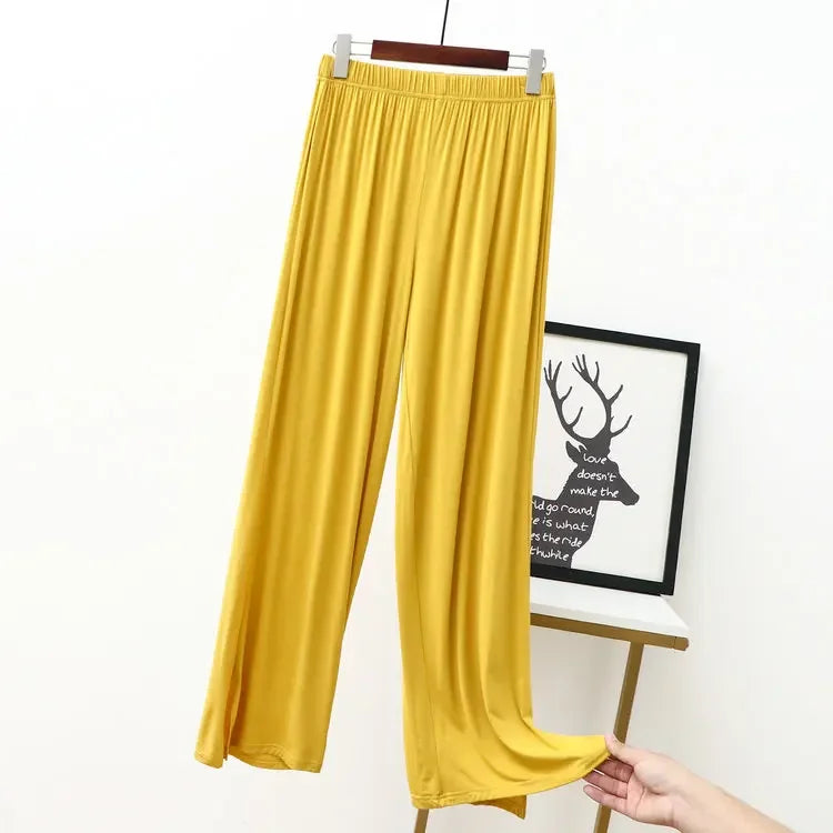 Women's Modal Wide-Leg Pants - Floor-Length Casual Loose Trousers