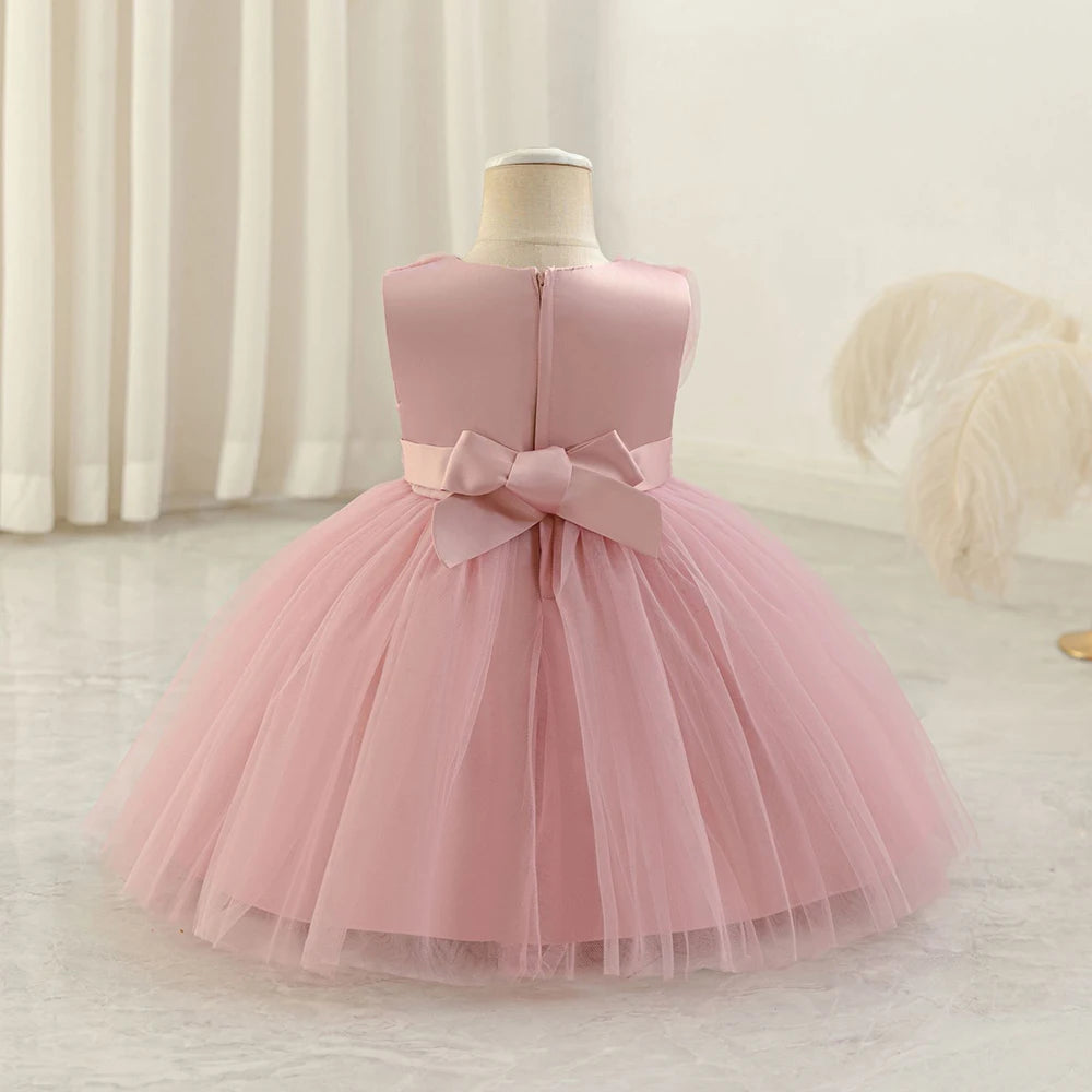 HETISO Butterfly Toddler Baby Dresses Infant Princess Summer Tulle Embroidery Birthday Party Dresses for Kids Girl Gown