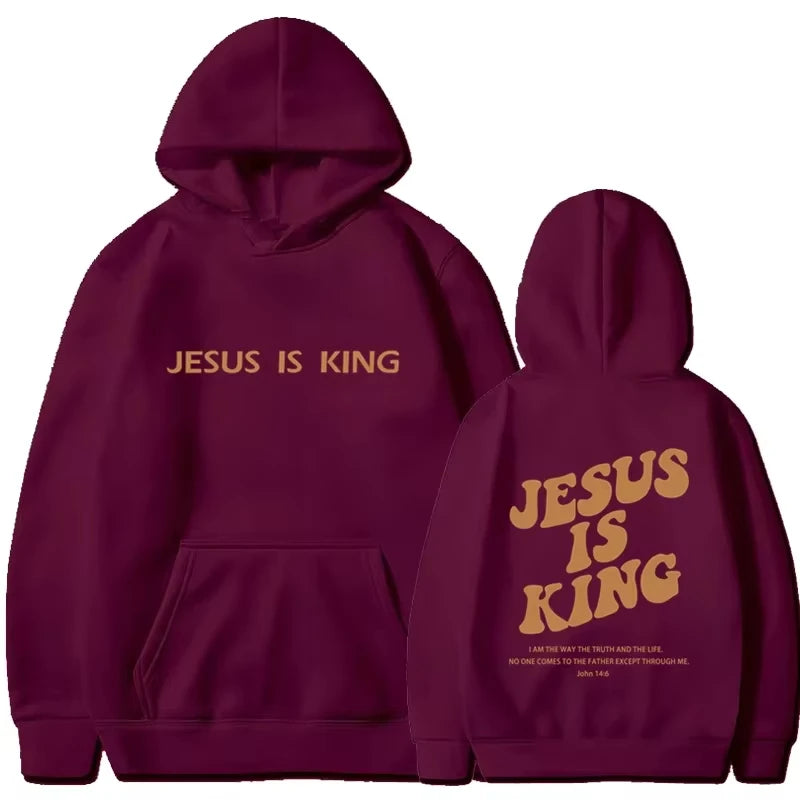 Jesus Is King Hoodie - Unisex Harajuku Pullover Sweatshirt