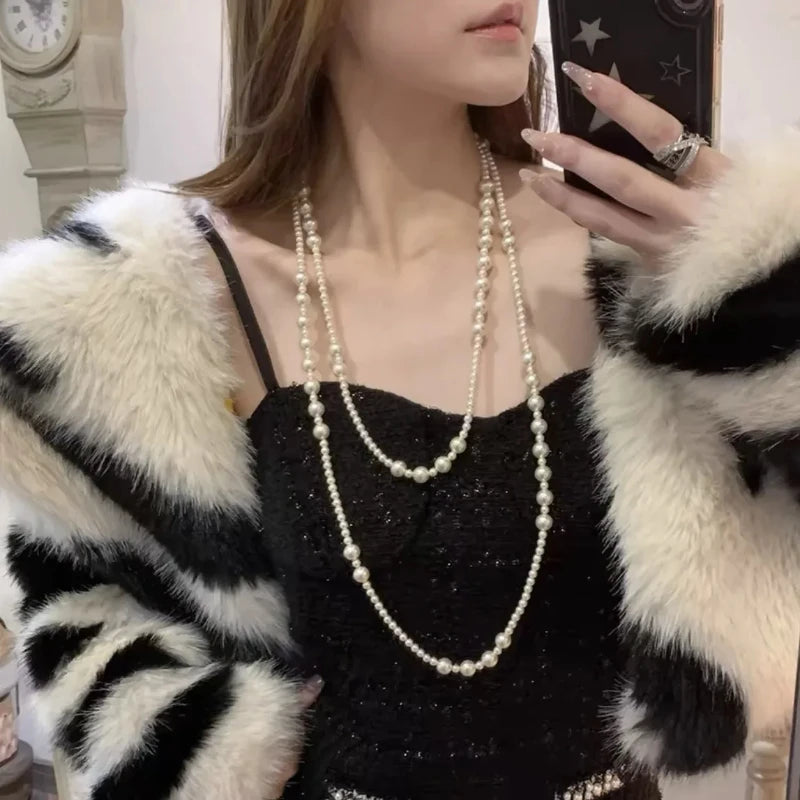Multi-Layer Imitation Pearl Bead Necklace for Women