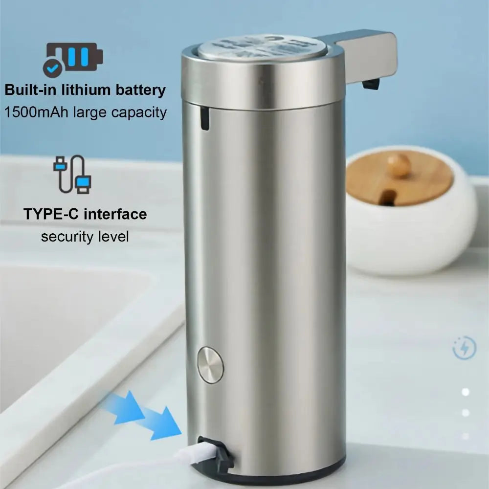 Dispensador automático de jabón sin contacto de acero inoxidable 304 a prueba de agua, máquina inteligente de desinfectante de manos reutilizable