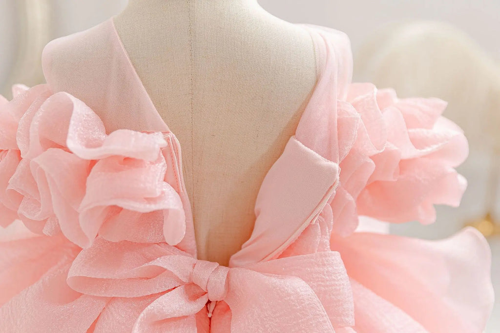 HETISO Girls Elegant Princess Dress Pleated Sequins Baby Birthday Holiday Ball Gown For Party Wedding 1-6 Years