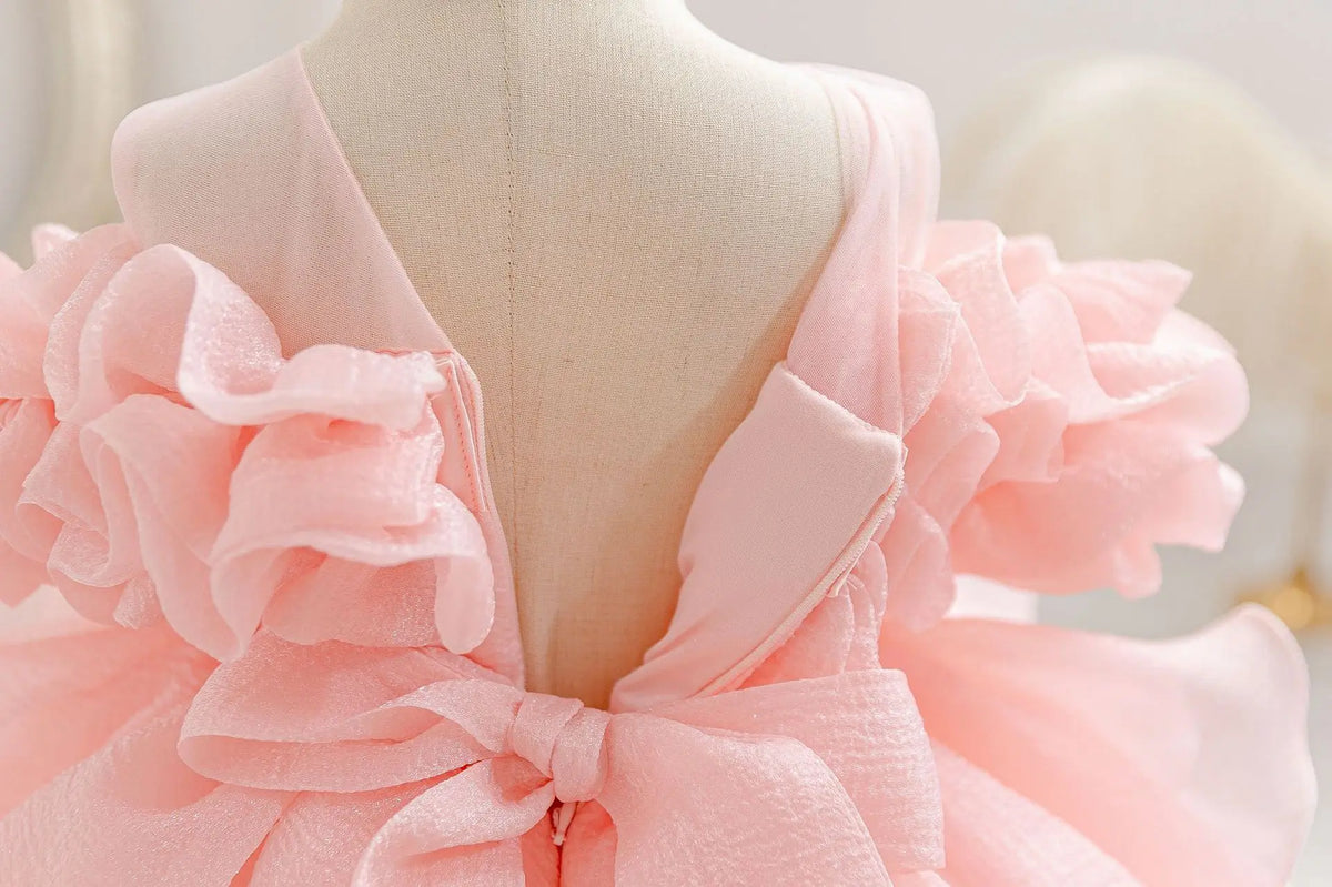 HETISO Girls Elegant Princess Dress Pleated Sequins Baby Birthday Holiday Ball Gown For Party Wedding 1-6 Years
