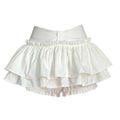 Sweet Double Layered Mini Cake Skirts A-line Ruffle High Waisted Pleated Skirt Korean Style Ball Gown Shorts Mini Skirt Cosplay