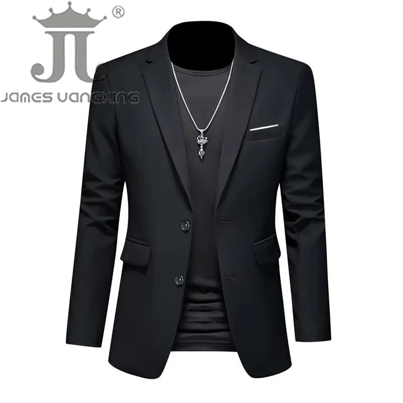 Boutique Fashion Mens Blazer Solid Color Premium High End Suit Jacket For Men Groom Wedding