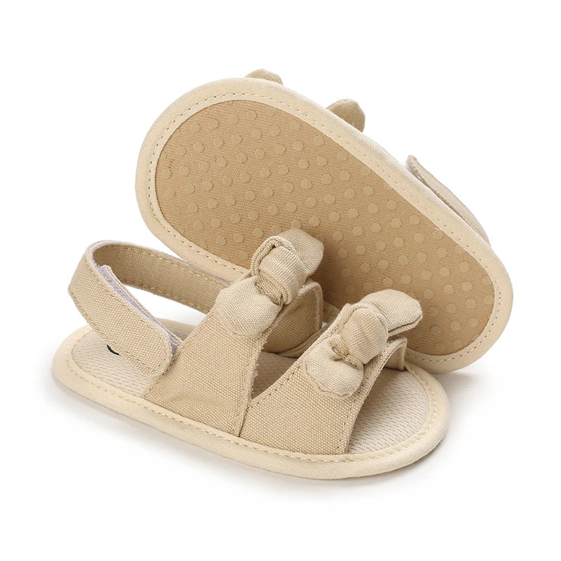 2025 New 0-18M Summer Newborn Baby Girls Boys Sandals Shoes Butterfly Flat With Heel Soft Bottom Anti Slip Shoes