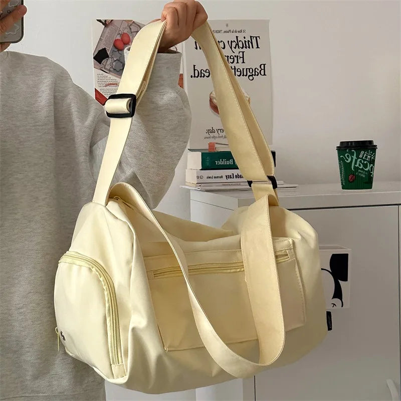 2026 New Women Large Capacity Canvas Crossbody Travel Tote Bag Casual Shoulder Messenger Bag Sports Yoga Satchel Handbags Female