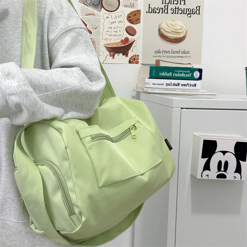 2026 New Women Large Capacity Canvas Crossbody Travel Tote Bag Casual Shoulder Messenger Bag Sports Yoga Satchel Handbags Female