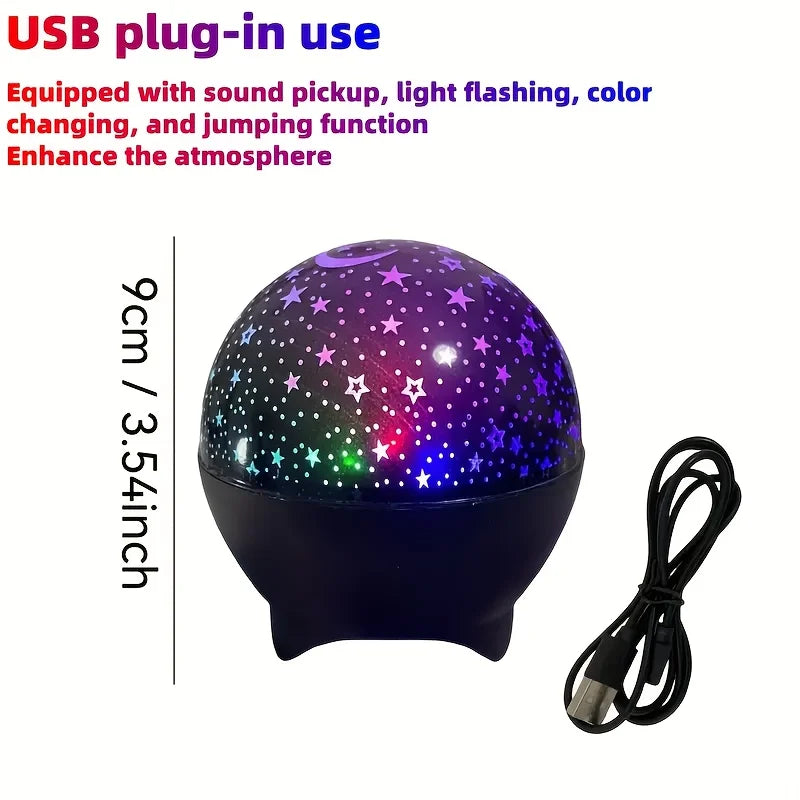 Star and moon projection night light fairy light bedroom LED atmosphere music synchronization color changing projection light