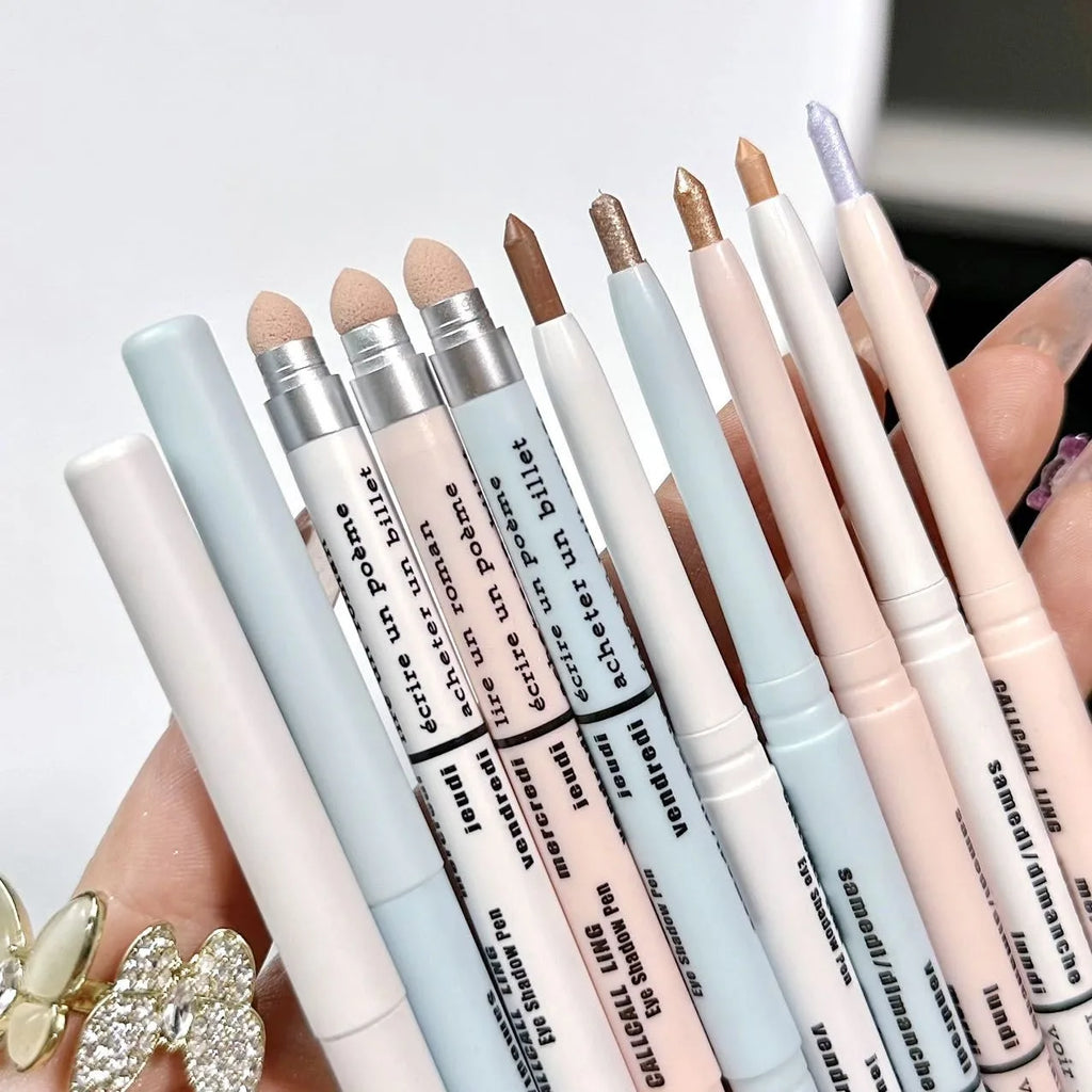 Double-end Lying Silkworm Eyeliner Pencil Diamond Glitter Matte Aegyosal Pen Brightening Cream Eyeshadow Highligher Makeup