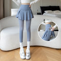 Women Fake Two Pieces Leggings Seamless Fitness Leggings High Waist with Pocket Elastic Slim Fashion Hip Liftting Yoga Pants