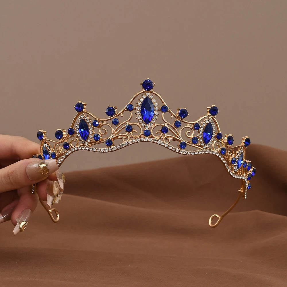 Princess Queen Vintage Baroque Crystal Crown Rhinestone Tiara For Women'S Bridal Weeding Prom Jewelry Hair Accessories