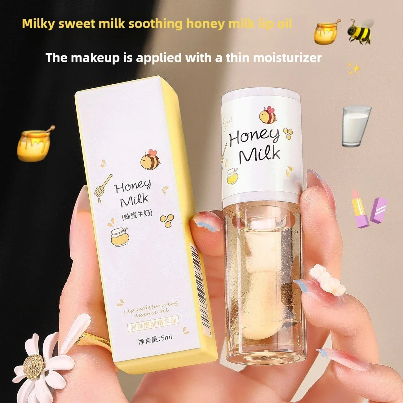 Korean Beauty Moisturizing Lip Ink Gloss Jelly Lipstick Big Brush Labial Lips Bright Oil Balm - Moisture & Color in One
