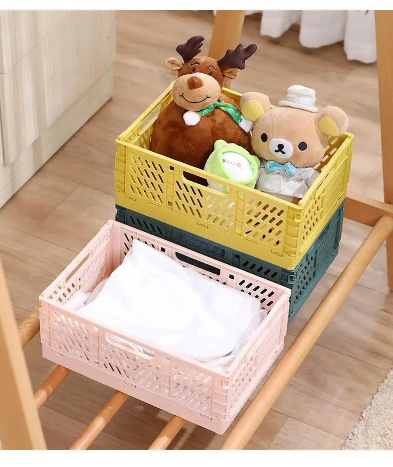 Foldable Storage Basket Wardrobe Organizer Box Kitchen Bathroom Accessories Gadgets For Clothes Toy Spices Condiments Vegetables